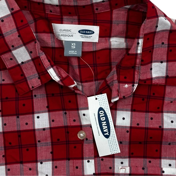 Old Navy Red Plaid Button Up NWT - Womens Size XS - Picture 2 of 5